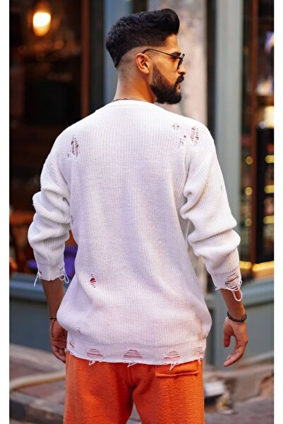 MFU collection Men's Oversize Ripped Sweater