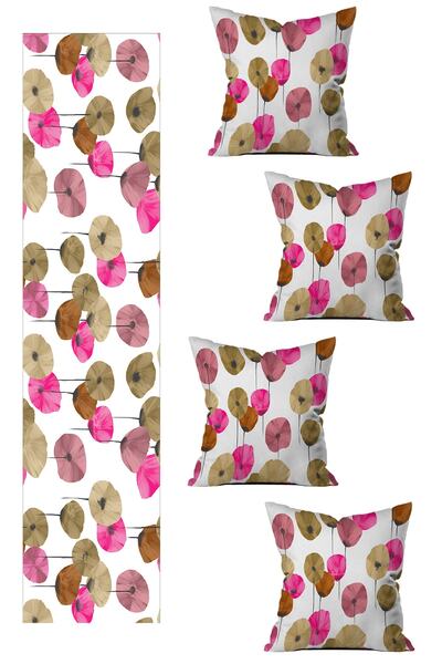 LadiesHome Ειδικά σχεδιασμένο Runner και Σετ με 4 Καλύμματα Μαξιλαριού Ριχτάρι 5 τεμαχίων