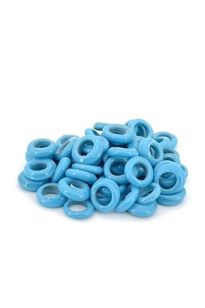 Selvi Konsept Kalıpsız Dilgöz Cam Boncuk Mat Mavi 30 Adet