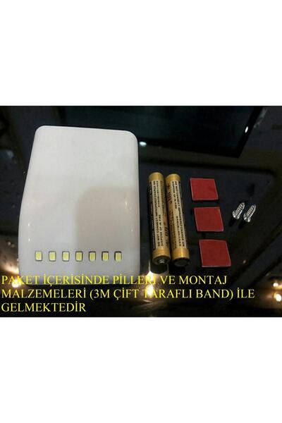 ALKESE Dolap Içi Sensörlü Led Dolap Işığı, Led Işık 7 Ledli Pilli Led Aydınla...