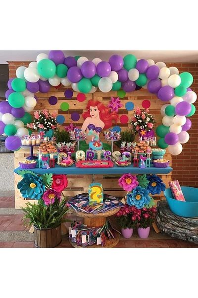 HTS STORE 75 Balloon Mermaid Balloon Chain Set