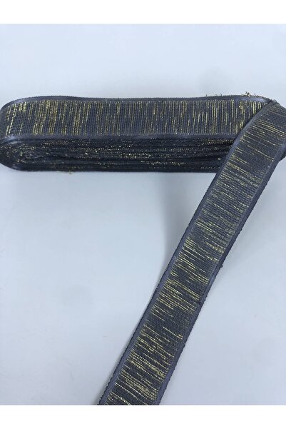 Hobigram Anthracite Gold Glitter Party Κορδέλα Τιμή για 1 μέτρο – Κορδέλα, Κομψό Σχέδιο, Γυναικείο Αξεσουάρ – Κορδέλα