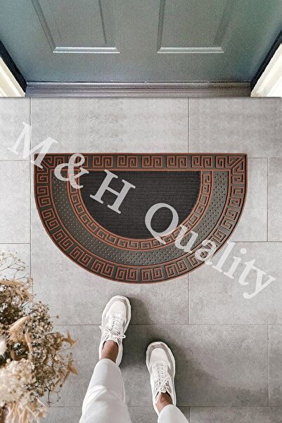 M&H Quality Dekoratif Yarım Ay Versace Model Kapı Önü Paspası Yıkanabilir Toz...