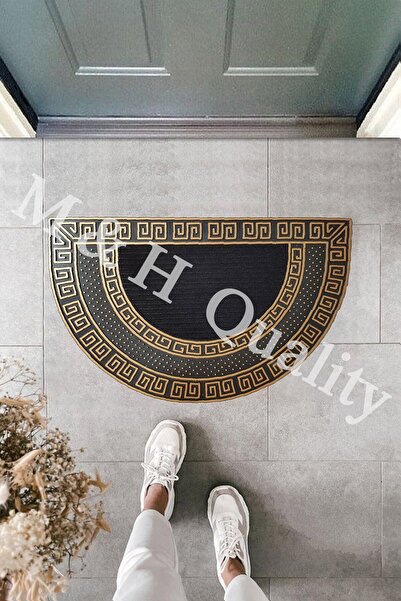 M&H Quality Dekoratif Yarım Ay Versace Model Kapı Önü Paspası Yıkanabilir Toz...