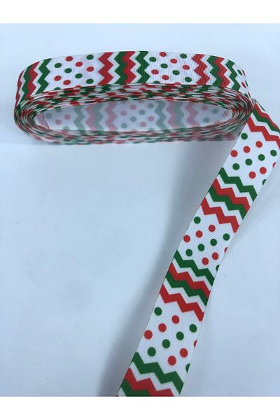 Hobigram Κόκκινη πράσινη κορδέλα με μοτίβο με κουκκίδες η τιμή είναι για 1 μέτρο – Κορδέλα, κομψό σχέδιο – Κορδέλα