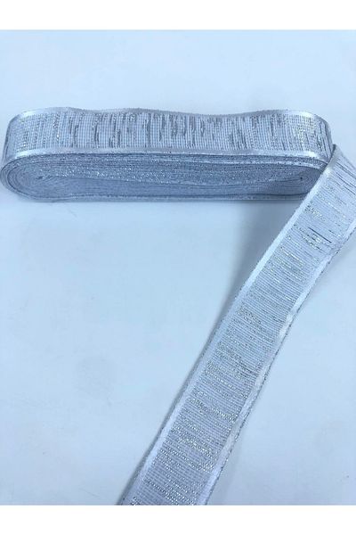 Hobigram Silver Glitter Party Ribbon Η τιμή είναι για 1 μέτρο – Κορδέλα, Κομψό Σχέδιο, Γυναικείο Αξεσουάρ