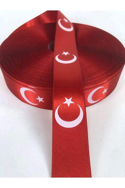 Hobigram Moon Star Red Satin Ribbon Η τιμή είναι για 1 μέτρο – Κορδέλα, Κομψό Σχέδιο, Γυναικείο Αξεσουάρ – Κορδέλα