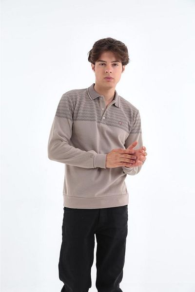 Rey Polo Polo Neck Print Detailed Sweater