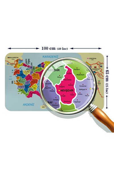Doğal Tercih Educational and Instructional Detailed Decorative Neighbor Turkey Map Wall Sticker