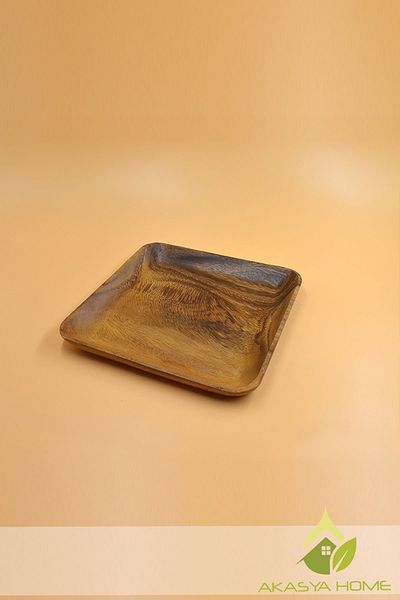 SepetçiBaba Acacia Square Plate - 25 Cm