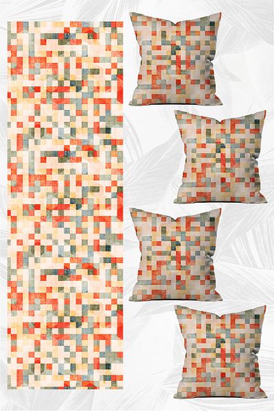 LadiesHome Special Design Runner και Σετ με 4 Καλύμματα Μαξιλαριού 5 τεμαχίων (140x40) (43x43 cm)
