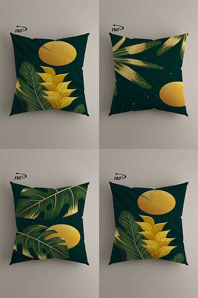 LadiesHome Modern Decorative Design Double Sided Digital Printed 4-Piece Decorative Throw Pillow Cover