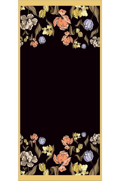 19V69 ITALIA Motiv Floral Seria Pavia cu Umeraș șal și Set Cadou 90x200 Cm