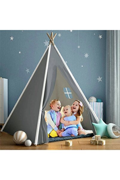 bebeğimister Ahşap Çocuk Oyun Evi Kızılderili Çadırı Devrilmez