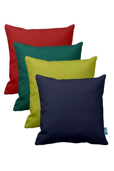 Bc Home 4'lü Yılbaşı Kırlent Kılıfı Seti, Kırmızı, Çam Yeşili, Fıstık Yeşili,...