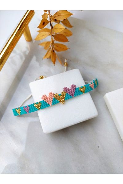 BUNİTA DESİGN Colorful Hearts - Miyuki Bracelet