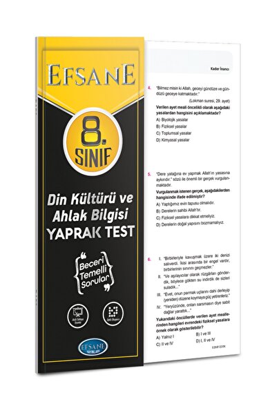 Efsane Yayınları 8.Sınıf Din Kültürü ve Ahlak Bilgisi Yaprak Test ( Beceri Te...
