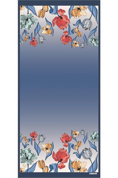 19V69 ITALIA Floral Pattern Pavia Series with Shawl Hanger and Gift Set 90x200 Cm