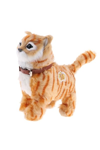 Numaca Müzikli Yürüyen Miyavlayan Kuyruk Ve Başını Sallayan Peluş Tüylü Kedi