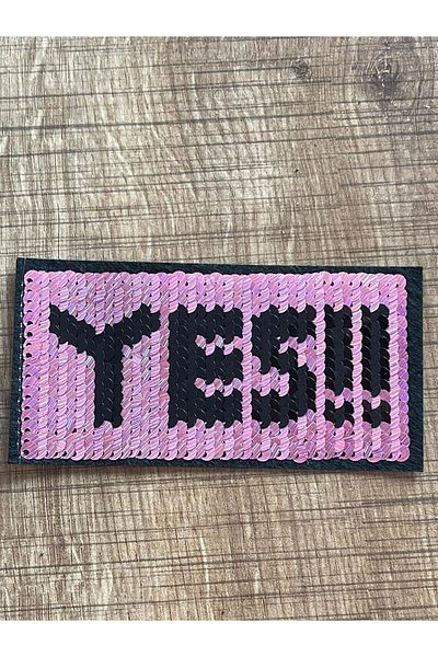 Gönülden Tasarım 11x6 cm Paiete Design cu paiete Roz Yess Aplicație de armă Patch cu fier de călcat