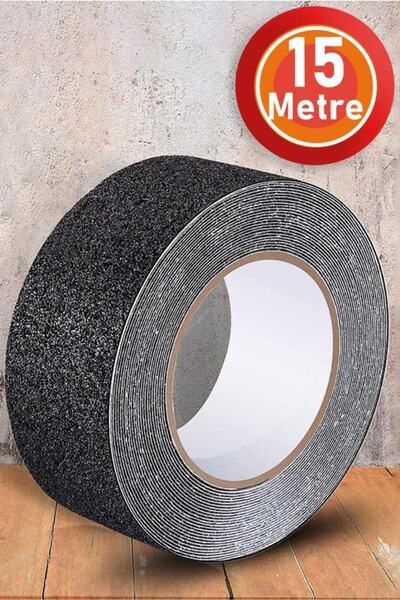 Telvesse 15 Mt Bondit Siyah Yapışkanlı Kaygan Zemin Bandı Basamak Merdiven Ka...