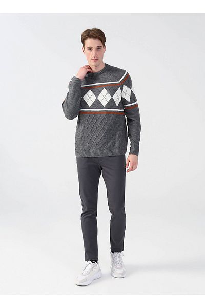 U.S. Polo Assn. Crew Neck Gray Melange Men's Sweater Kelvan