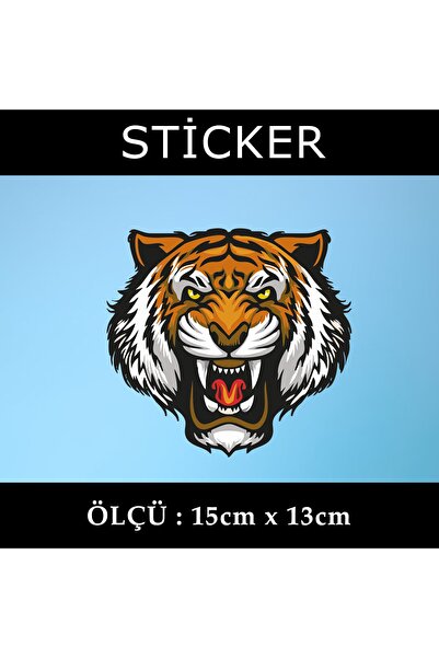 Fresh ملصق ملصق Tiger Aggressive Gear - قطعتان من خوذة خزانة الزجاج الأمامي ل...