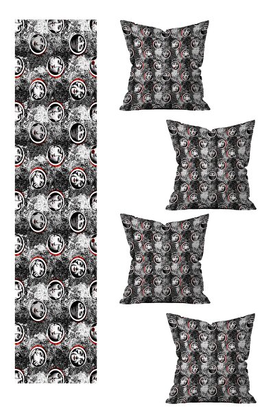 LadiesHome Special Design Runner και Σετ με 4 Καλύμματα Μαξιλαριού 5 τεμαχίων...