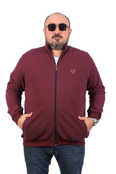 MocGrande Ζακέτα με φερμουάρ μεγάλου μεγέθους Impact 22716-μπορντό