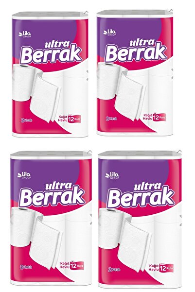 Berrak مناديل ورقية 12 لفة × 4 قطع