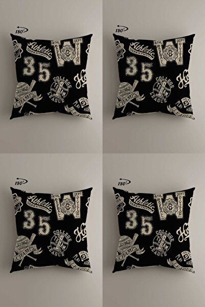 LadiesHome تصميم ديكور حديث مزدوج الجوانب مطبوع رقميًا مكون من 4 أغطية وسائد ...