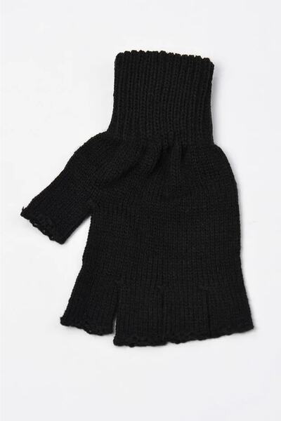 Luna Nueva قفازات أصابع سوداء مقطوعة بدون أصابع قفازات نسائية نصف إصبع