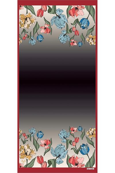 19V69 ITALIA Floral Pattern Pavia Series with Shawl Hanger and Gift Set 90x200 Cm