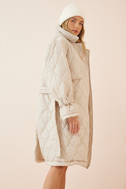 Happiness İstanbul Kő garbó női steppelt kabát CV00027