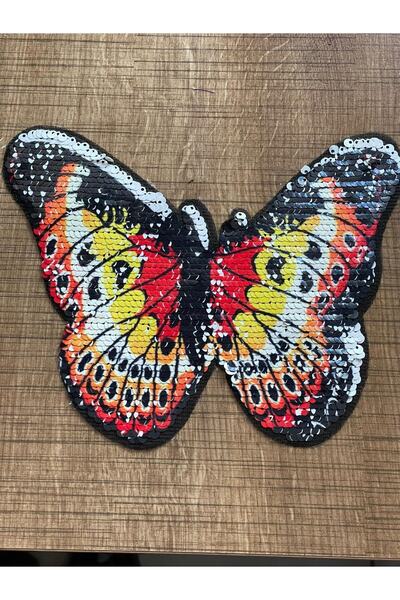 Gönülden Tasarım 18x15 Cm Paiete Fluture Lipirea cu fier de călcat Applique Patch Rama