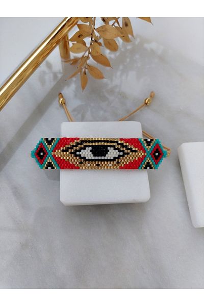 BUNİTA DESİGN Ethnic Eye Detail Miyuki Bracelet