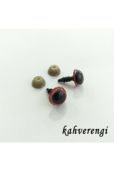 hobimon أميجورومي برغي ملون عين مزدوجة - 8 مم - بني 100 قطعة (50 شريحة)