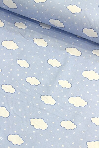 DECO Mavi Bulut Nevresimlik Poplin Kumaş