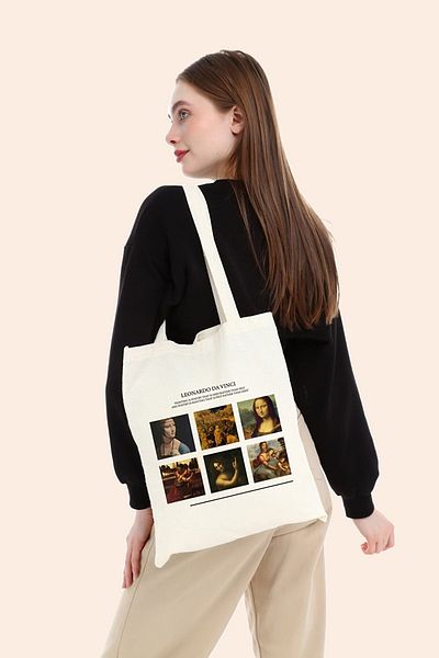 BAGAND Painting Theme Printed Raw Cloth Bag
