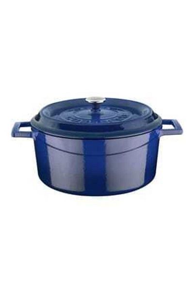 Lava Trendy Round Cast Iron Pot Diameter 28 Cm - dark blue