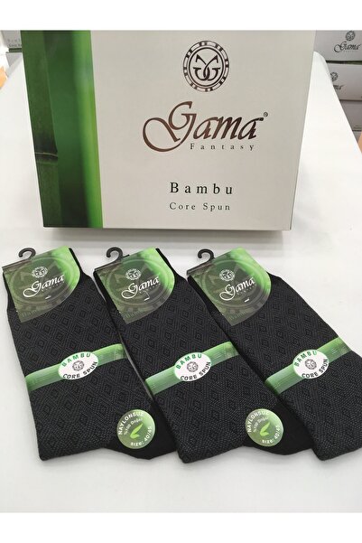 Gama Çorap 3 Pieces Bamboo 100% Natural Nylon-Free Patterned Thick Winter Men's Socks