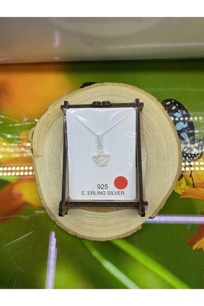 Değerli Gümüş D.g. 925 Ayar Gümüş Zirkon Taşlı Kral Kralice Tacı Tasarım Kolye