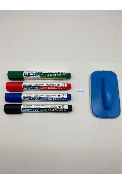 Gıpta Doldurulabilir Tahta Kalemi 4'lü 1 Siyah 1 Kırmızı 1 Mavi 1 Yeşil + Bro...