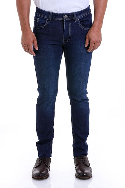 Hatemoğlu Τζιν παντελόνι Navy Blue Dynamic Fit ίσιο βαμβακερό 5 τσέπες