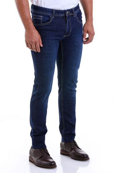 Hatemoğlu Τζιν παντελόνι Navy Blue Dynamic Fit ίσιο βαμβακερό 5 τσέπες