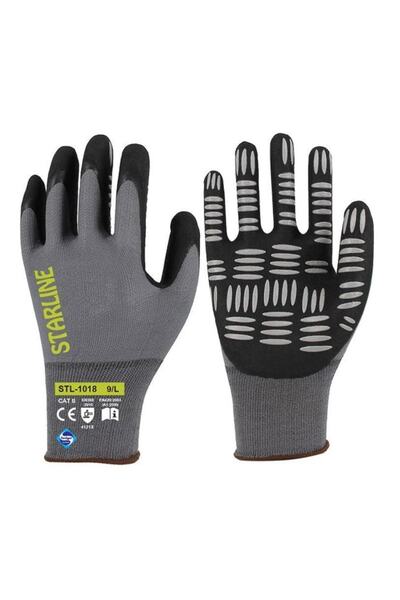 Starline Stl-1018 Köpük Nitril Çizgili Eldiven No:8