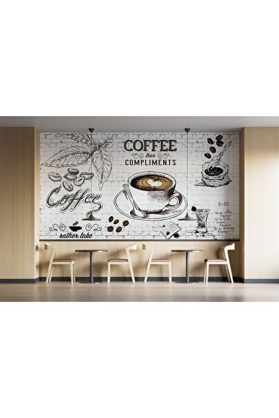 LOTUS AURA Kahve Dükkanı Duvar Kağıdı, Cafe Restoran Siyah Beyaz Duvar Resmi