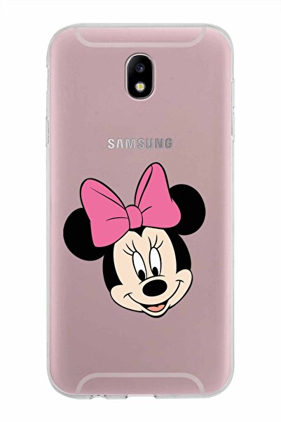 PrintiFy Samsung Galaxy J7 Pro Kapak Minnie Mouse Tasarımlı Şeffaf Silikon Kılıf