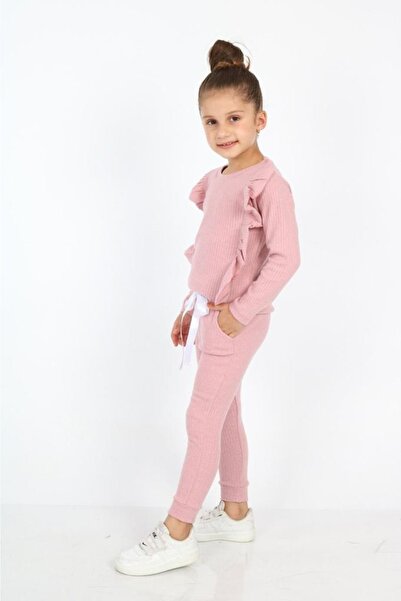 Lavinya Shopping Savršena devojčica Rebrasto roza gornji i donji deo trenerke