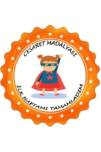 TELLGRAF REKLAM HİZMETLERİ Cesaret Madalyası Okul Etiketi(stickerı) (5x5 Cm 2...